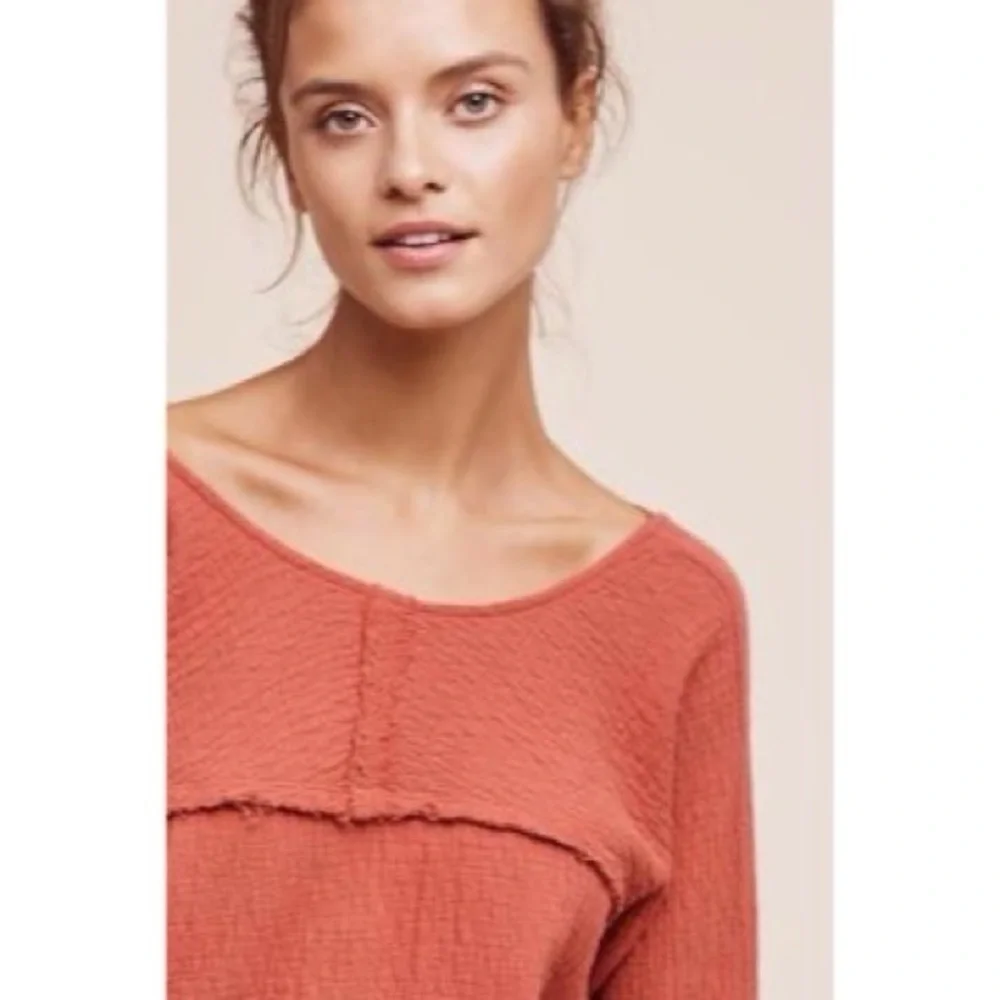 Anthropologie Aurelia Cross-Back Long Sleeve Balletcore Bohemian Top Size Large